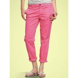 GAP Salmon Red Broken-In Straight Cropped Khakis